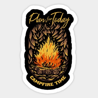 Plan For Today Camping Lover Sticker